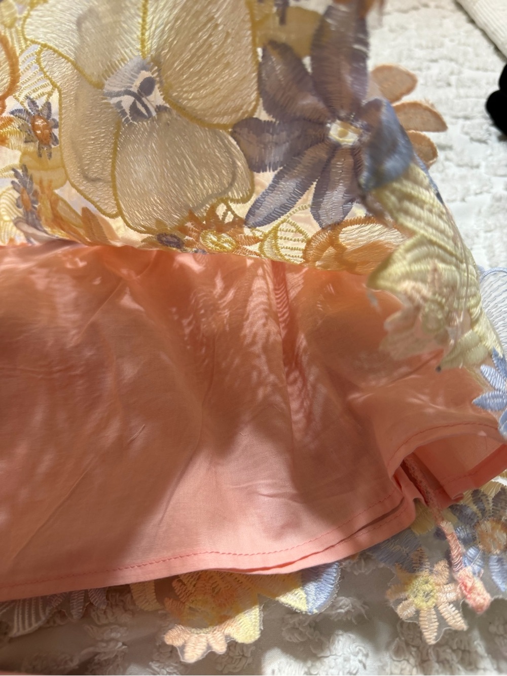 ASOS Luxe 3D Pastel Floral Lace Mini Dress, Sz 8 Designer Dress, Like New - Picture 6 of 8